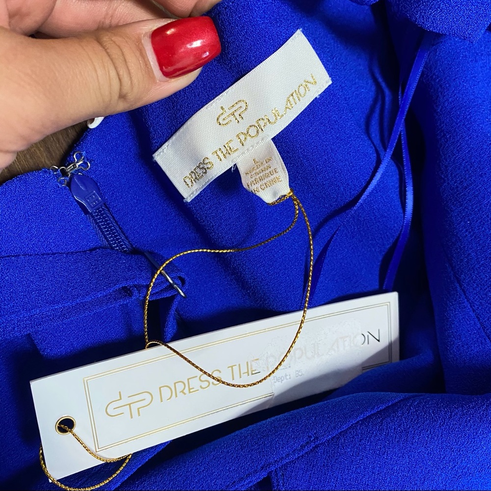 Dress the Population royal blue dress L - Picture 4 of 8